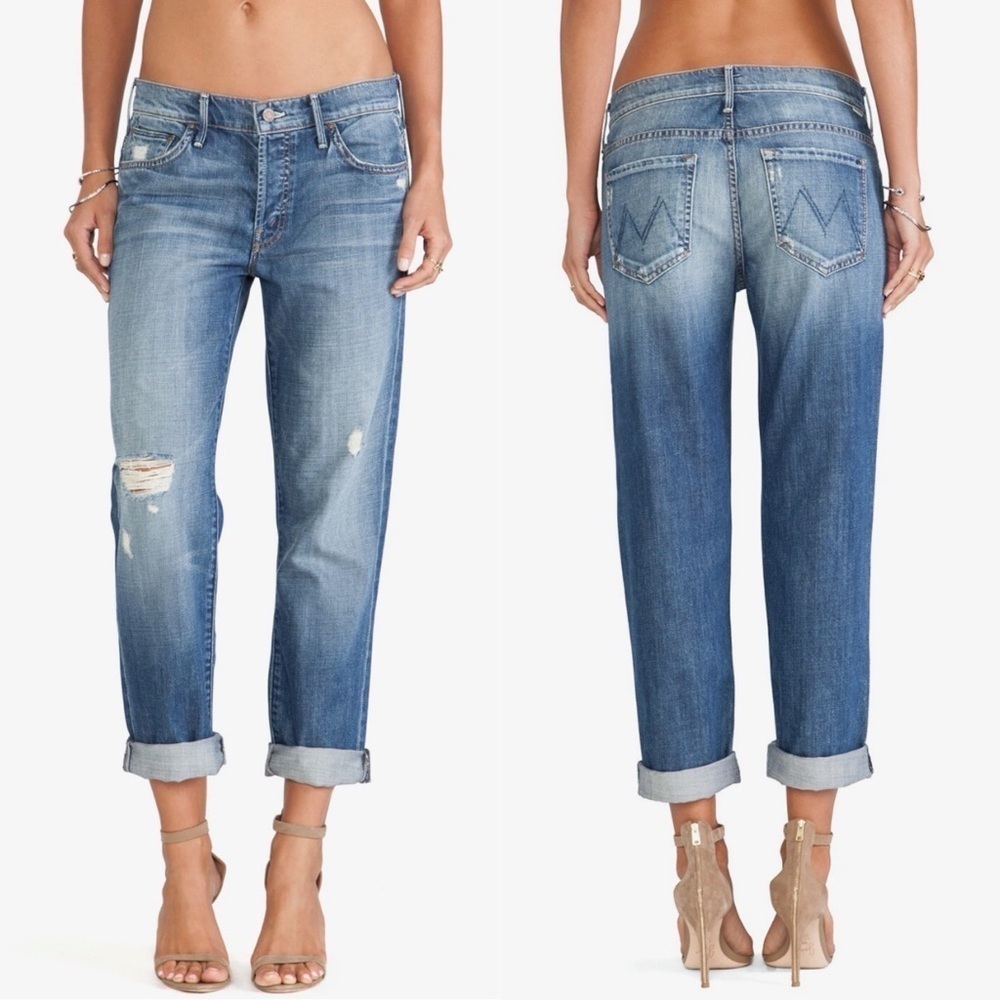 MOTHER- The Loosy Jeans in Always Look Twice Size 25 Distressed Low Waist